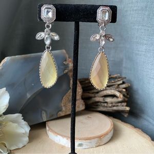 Vintage- Crystal & Faceted Bezel Set Frosted Dichromatic Peachy Clip Backs